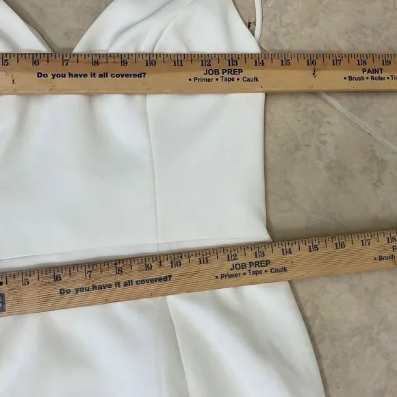 Vow’d Mermaid Trumpet Plunge Wedding Gown women’s Size 4 white train Crepe - Picture 12 of 14